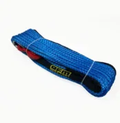 OFM4X4 Blue synthetic plasma winch rope with hook 10mm x 28m