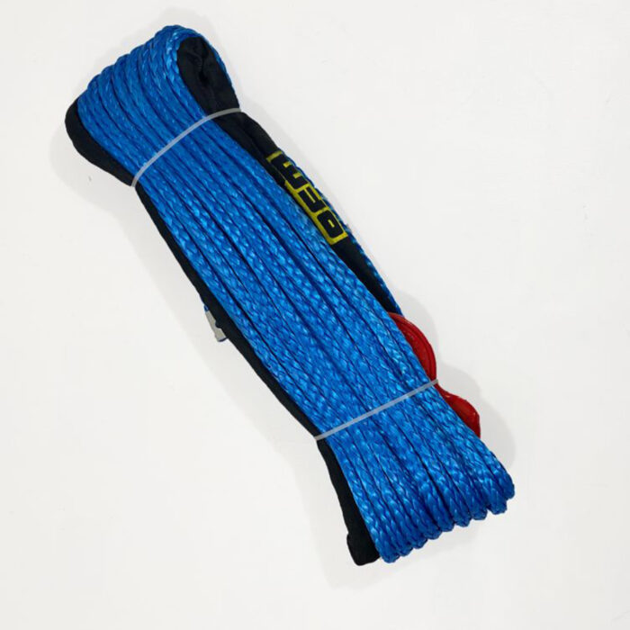 OFM4X4 Synthetic Winch Rope 10mm x 28m with Hook - Blue, 10,500 kg - Image 4
