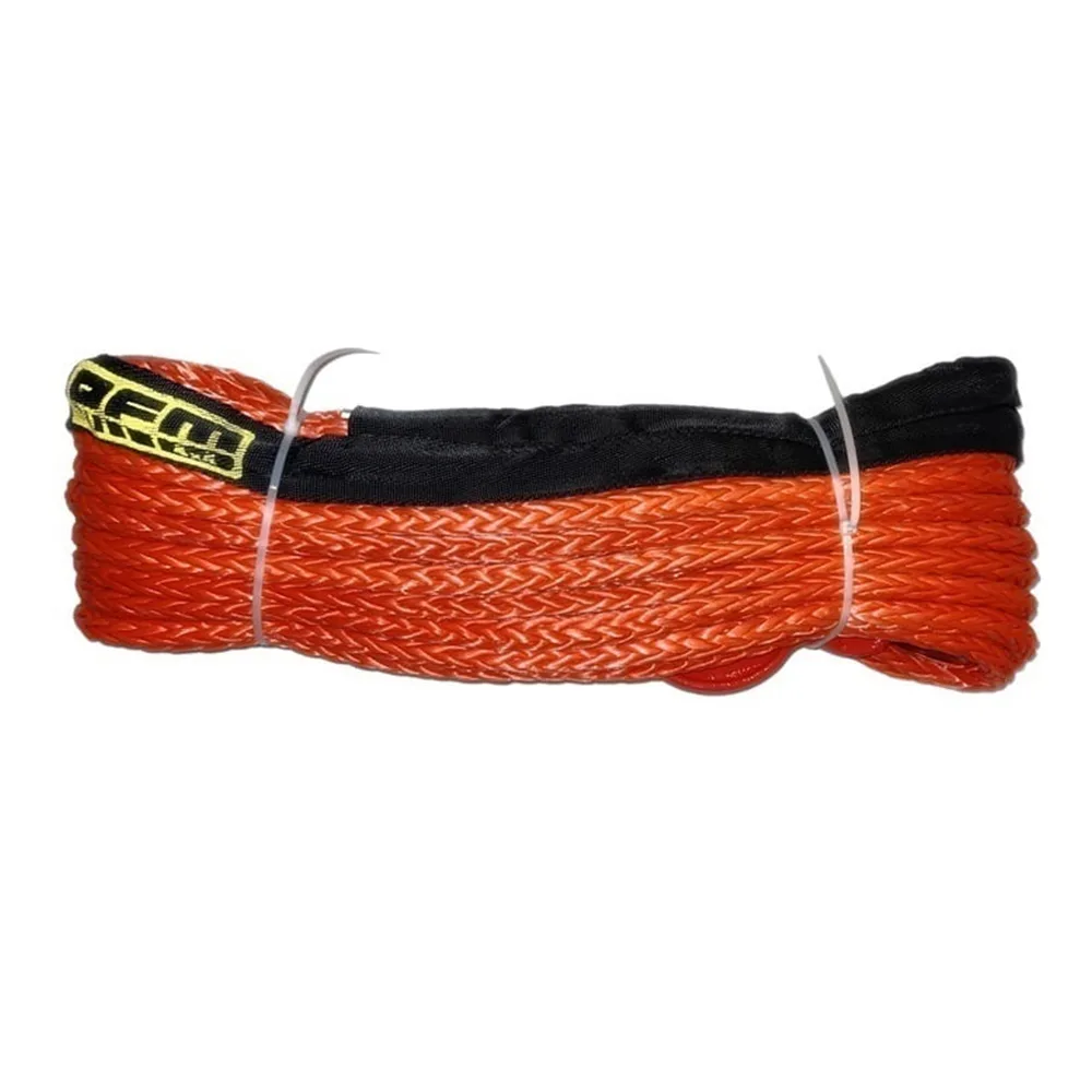 OFM4X4 Red synthetic plasma winch rope with hook 12mm x 28m OFM4X4 Synthetic Winch Rope 12mm x 28m with Hook - Red, 10,500 kg - Image 1