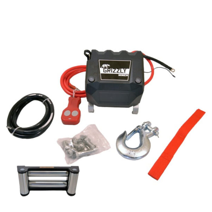 Grizzly Electric Winch 13,000 lbs 12V 150:1 - Steel Cable - Image 2