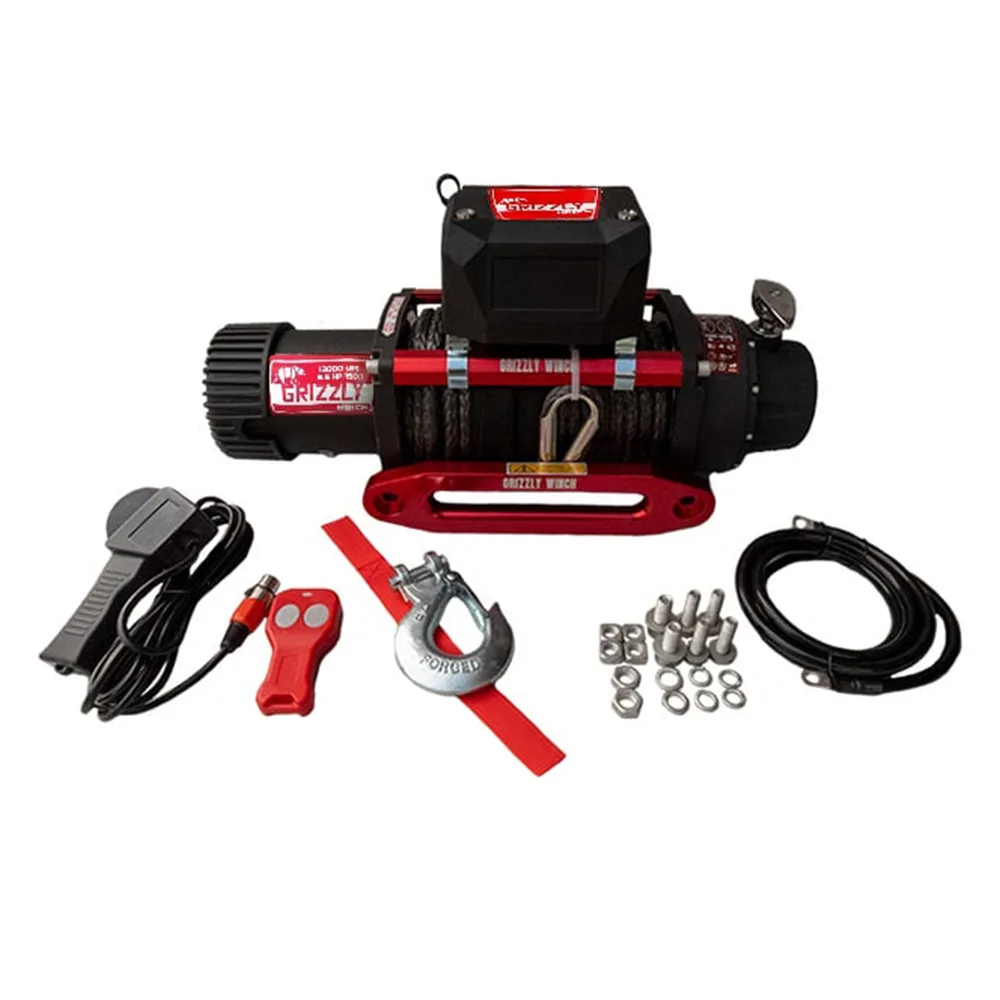 Grizzly Winch Electric 13.000 lbs 150.1 with Synthetic Rope Grizzly Electric Winch 13,000 lbs 12V 150:1 - Synthetic Rope - Image 1