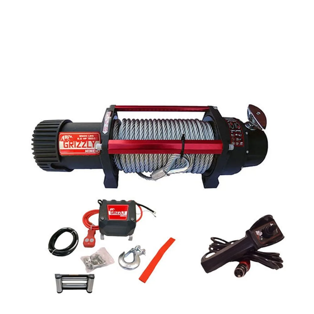 Grizzly Winch Electric 9.500 lbs 150.1 with Steel Cable Grizzly Electric Winch 9,500 lbs 12V 150:1 - Steel Cable - Image 1