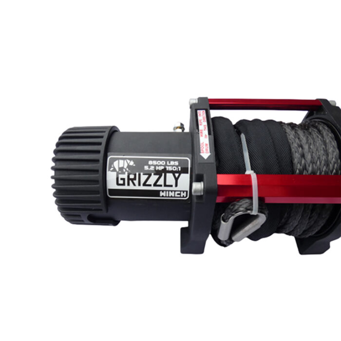 Grizzly Electric Winch 8,500 lbs 12V 150:1 - Synthetic Rope - Image 4