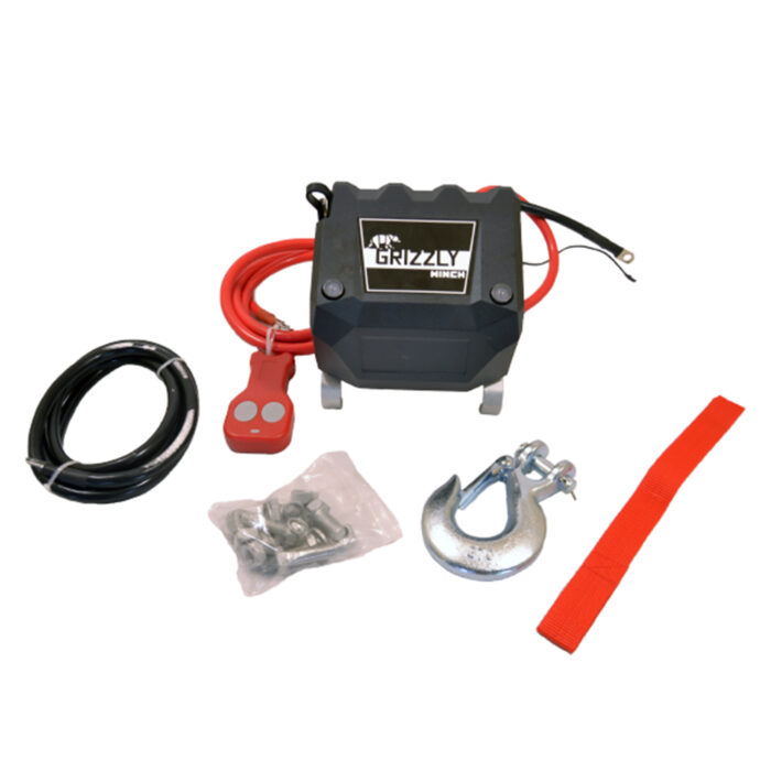 Grizzly Electric Winch 8,500 lbs 12V 150:1 - Synthetic Rope - Image 3