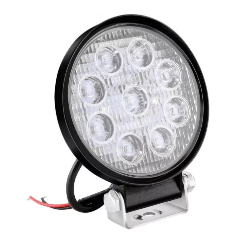 Lampa lucru 9 led-uri 27w flood slim rotund 12v