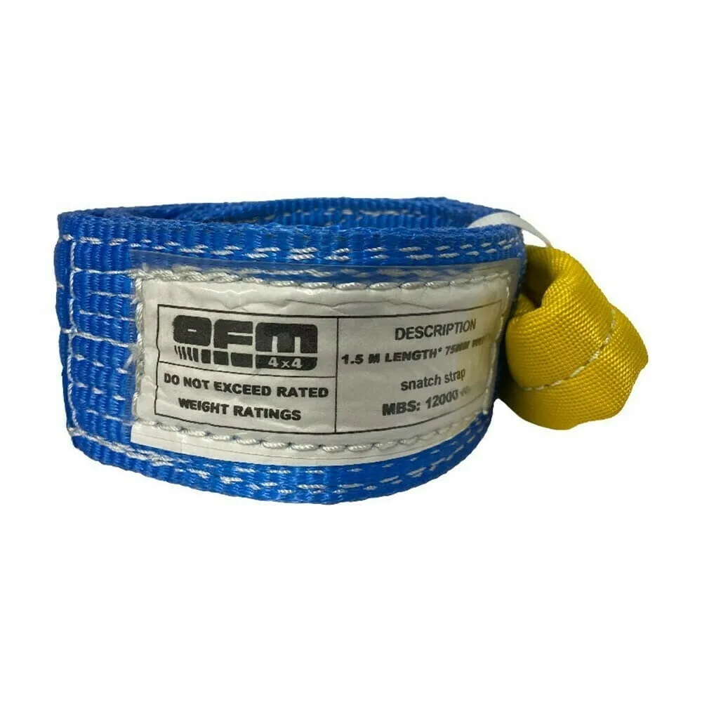 OFM4X4 Tree Saver Strap 7.5cm x 1.5m 12T OFM4X4 Tree Saver Strap 1.5m x 7.5cm - 12T Winch Anchor Strap - Image 1
