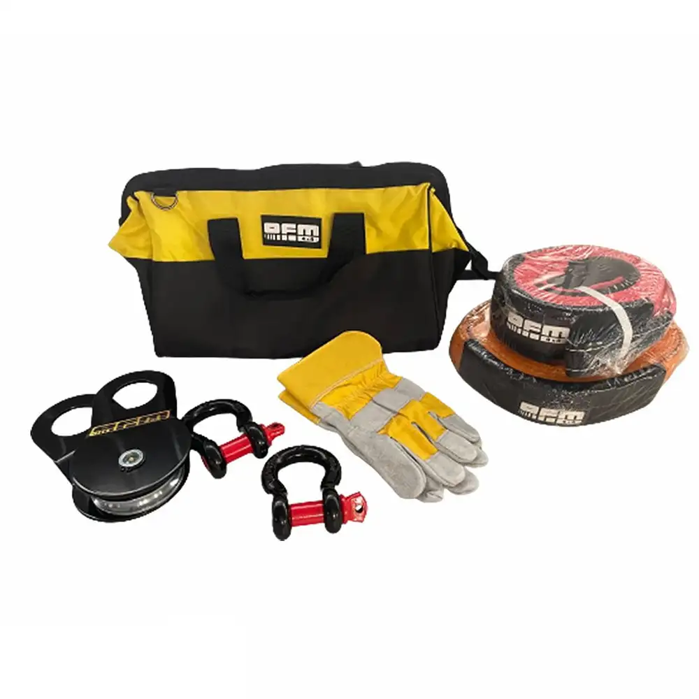 OFM4X4 Complete Recovery Kit OFM4X4 Complete 4x4 Recovery Kit - Shackles, Snatch Block, Strap & Rope - Image 1
