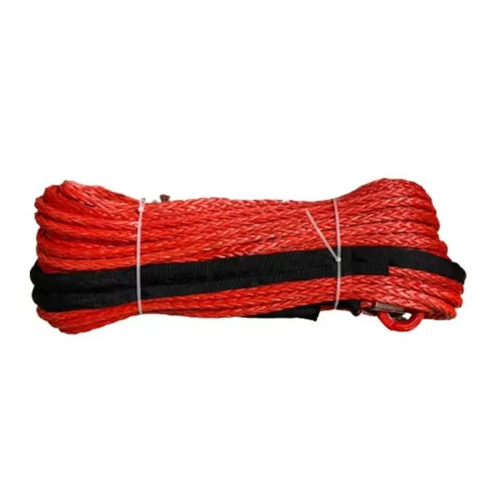 OFM4X4 Synthetic plasma winch rope with hook 12mm x 50m OFM4X4 Synthetic Winch Rope 12mm x 50m with Hook - Red, 10,500 kg - Image 1