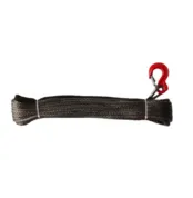 OFM4X4 Gray synthetic plasma winch rope with hook 6mm x 28m