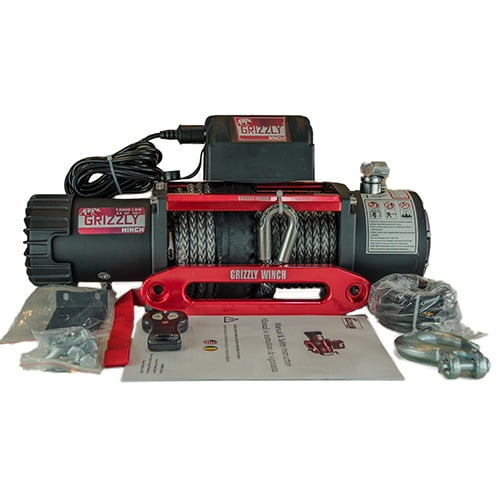 Troliu electric auto 13000lbs 180:1 Grizzly Winch cu sufa sintetica