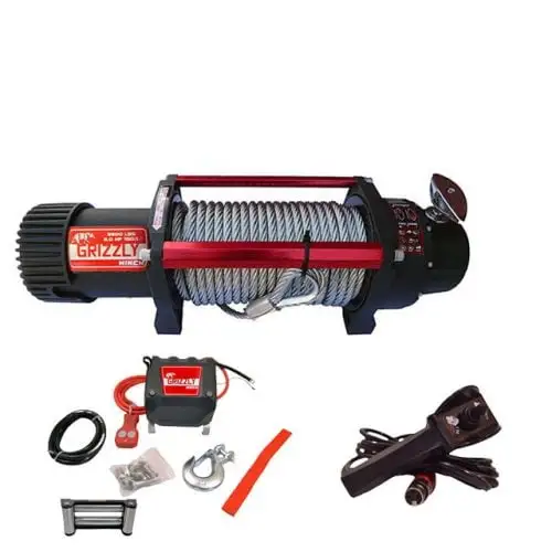 Troliu electric auto 9500lbs (4310kg) grizzly winch cu sufa de otel