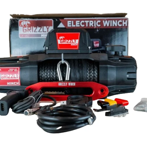 Troliu electric auto 13500lbs 150:1 Grizzly Winch cu cablu sintetic